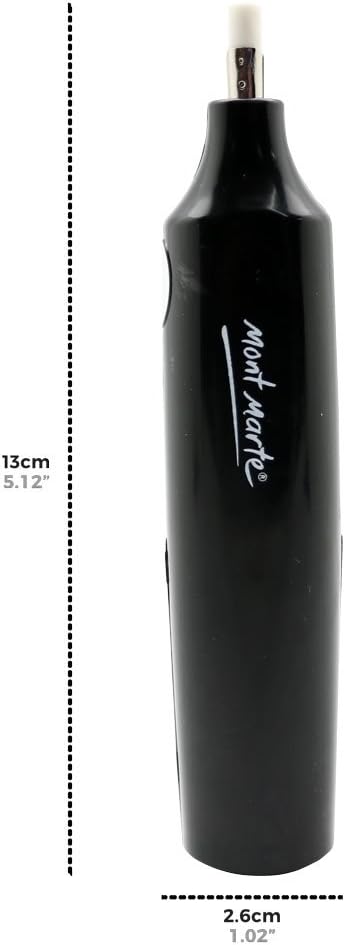Mont Marte Electric Eraser, Includes 30 Eraser Refills. Suitable for use with Graphite Pencils and Color Pencils.