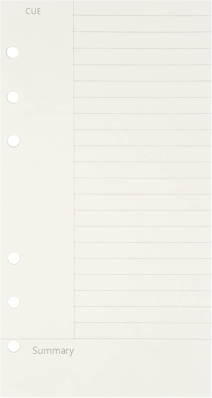 Zelten 1 Pack A6 45 Sheets/90 Pages Connell Loose Leaf Punched Paper Refills Paper for 6 Hole Binder Personal Organizer Diary Notebook Refillable Planner