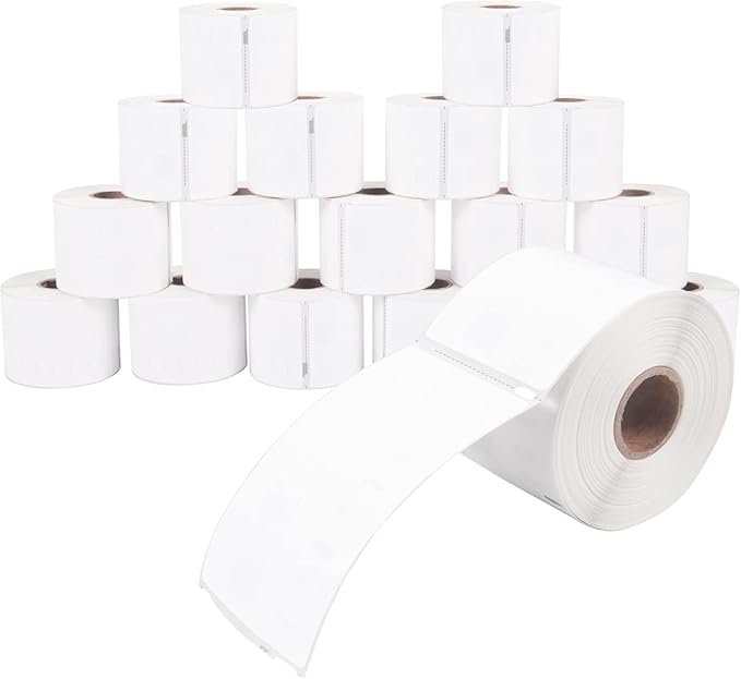 L LIKED 18 Rolls 2-5/16" x 4" Thermal Shipping Address Labels, Perforated Line, Compatible with Rollo/Zebra/DYMO 30256, 5400(18 Rolls×300 Barcode Postage Labels for Desktop Printers