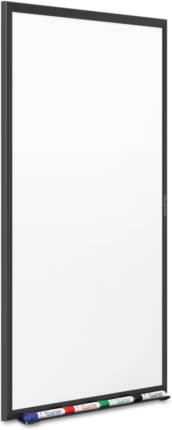 Quartet Magnetic Dry Erase White Board, 48"W x 36"H Whiteboard, Nano-Clean Surface Resists Ink Stains, Black Aluminum Frame (SM534B)