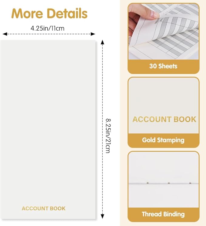 Pocket Planner Notebook, Account Book Planner Refills, 30Sheets, 8.25x4.25inches Regular TN Journal Notebooks, Travelers Notebook Insert for Income & Spending