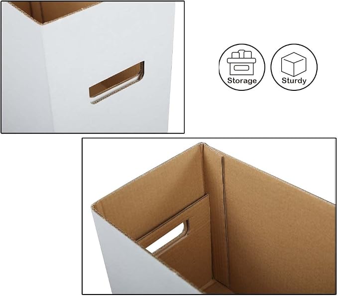 ANDPLAY 5 Pcs Comic Book Storage Boxes w/Lids Short Holds 150-175 Comics Collapsible & Stackable Comic Short Box Moistureproof Comic Box
