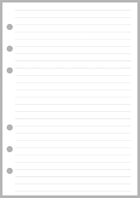 Personal-Wide Sized Lined Notes Insert, Sized and Punched for Personal-Wide Notebooks (4.75" x 6.75")