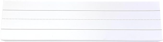 Reskid 100pk of 3 x 12in White Sentence Strips for Teachers - Cardstock Sentence Strips, Thick 80lb Cardstock Strips, Paper Strips, Made in America (Ruled, 3x12)