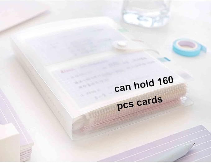 3x5 Index Cards Clear Plastic Holder Organizer Pouches Book Binder 40 Page Hold 160 Cards