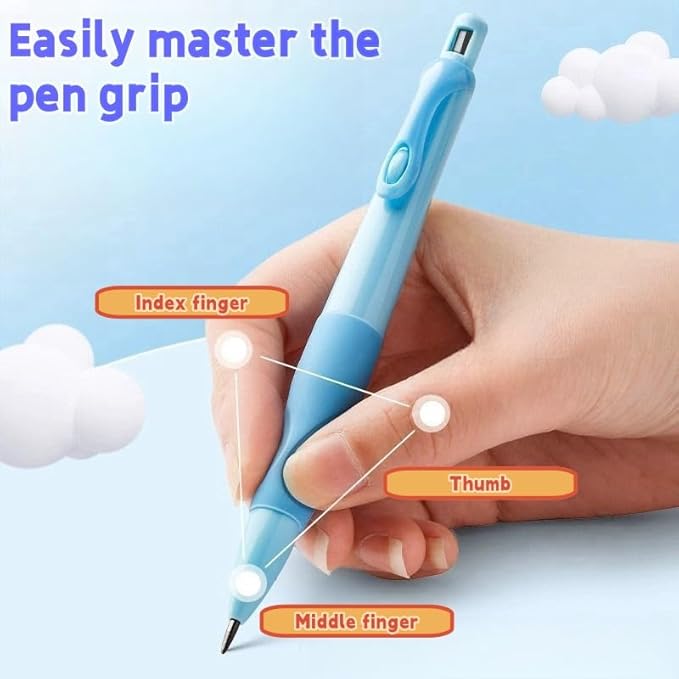 Handwriting thick mechanical pencils with grip: 2.0MM HB Pencil for kids with 14 leads (6 pack red)