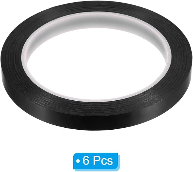 PATIKIL 3/8" Whiteboard Tape, 6 Pack Thin Dry Erase Tape for Graphic Chart Marking DIY Art, Black