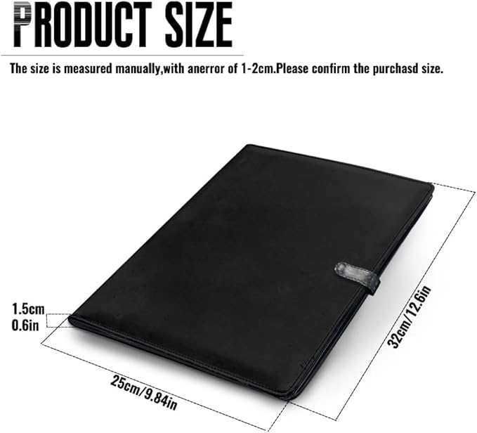 Personalized Padfolio with Logo Photo Name, Custom Business Portfolio Folder for A4 Clipboard Documents/Card Holder, PureBlack