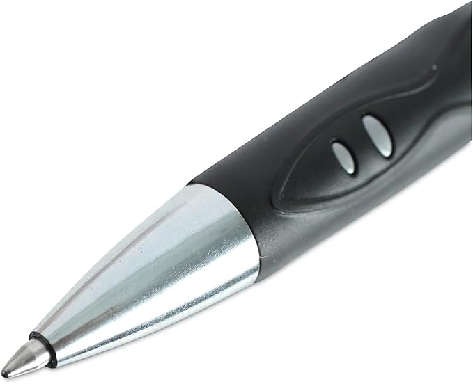 Universal Comfort Grip Gel Pen, Retractable, Medium 0.7 Mm, Black Ink, Silver Barrel, 36/Pack