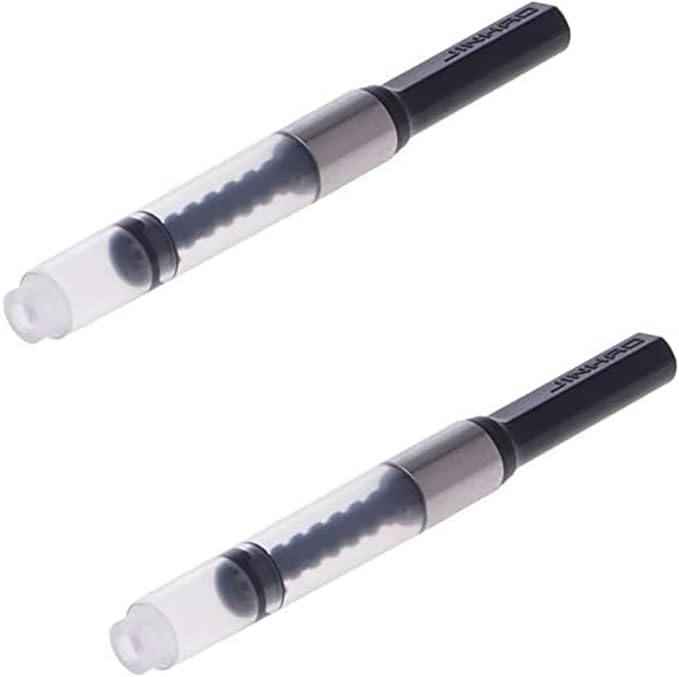 2Pcs Black Universal Fountain Pen Ink Converter Standard Push Piston Fill InkAbsorber Resistant and Deft Writing and Correction Supplies Pens and Refills