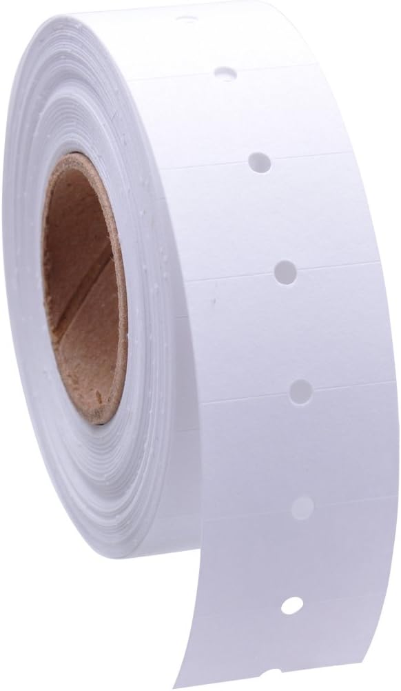White Labels Without Tamper Proof Slits to fit Motex® MX5500 Price Guns 16 Pack (Free Ink roll Included)