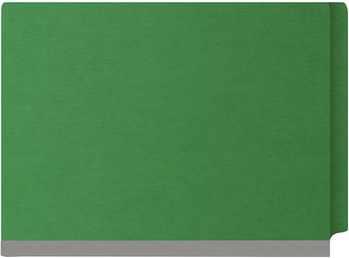 Pressboard Classification Folders, Full Cut End Tab, Letter Size, 1 Divider, Moss Green (Box of 10)