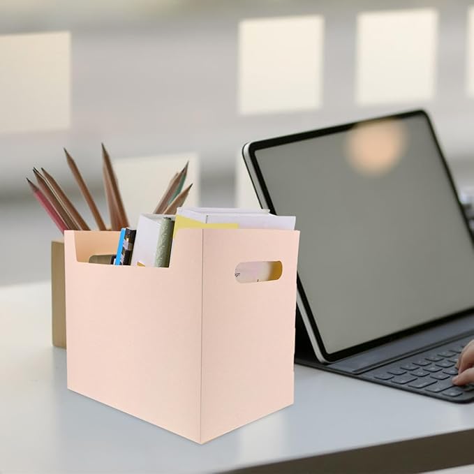 Modern File Storage Box Pp Material Desk Bin Tidy Office Dorm Organizer