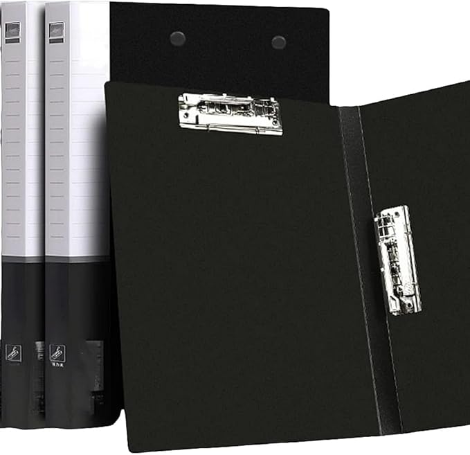 A4 Double Strong Clips File Folder Report Cover, Punchless Binder, Clamp Binder Without Rings Office Project Folder,Documents File Folder, for Letter Size or A4 Size, 200 Sheet Capacity (2)