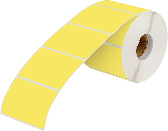 Muka 800 PCS 1.5" x 2.25" Yellow Thermal Labels Color Label for Barcodes, Address, Consignment, Compatible with Thermal Label Printer