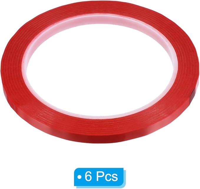 PATIKIL 1/4" Whiteboard Tape, 6 Pack Thin Dry Erase Tape for Graphic Chart Marking DIY Art, Red