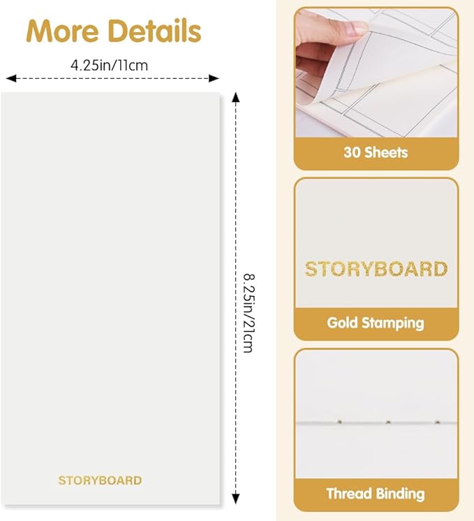 Pocket Planner Notebook, Storyboard Planner Refills, 30Sheets, 8.25x4.25inches Regular TN Journal Notebooks, Travelers Notebook Insert Shot List Planner for Creators