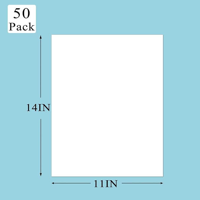 White Poster Boards 50 Sheets, 11"x14", Heavyweight 300GSM Poster Paper Bulk for Art Display Board, Classroom Use, School Craft Project, Presentation Drawing