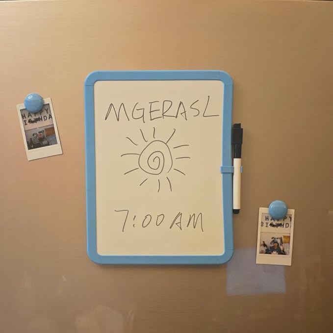 Magnetic Whiteboard, Erasable Notepad, Portable Drawing Board, Teaching Whiteboard, Magnetic Dry Erase Board for Lockers, 8.5“ x 11” with Marker and 2 Magnets(SkyBlue)