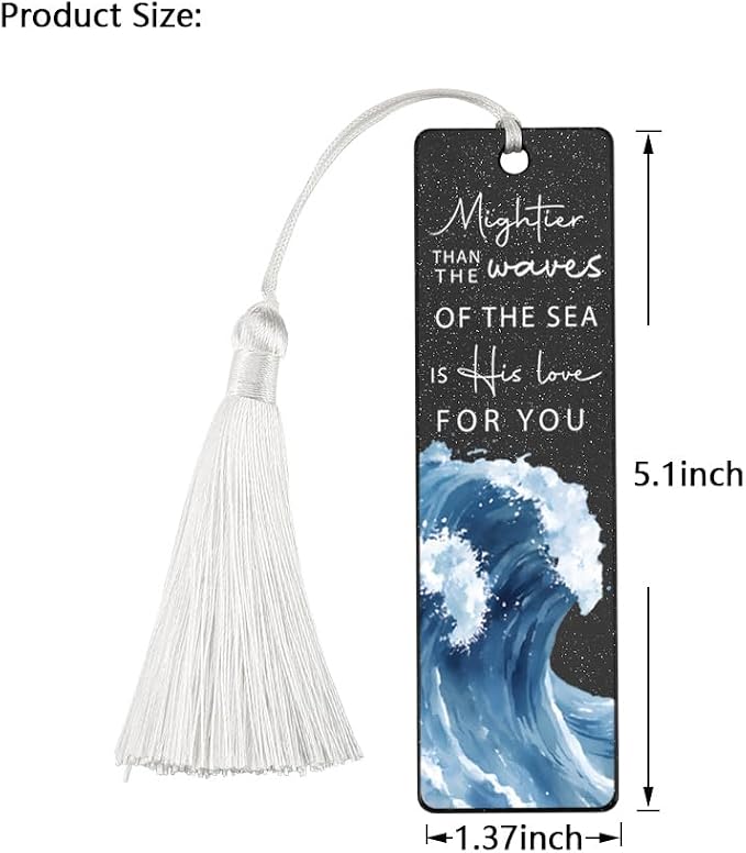Christian Love Affirmation Bookmark, Inspirational Gift for Believers, Uplifting Gift for Spiritual Readers, Spiritual Bookish Present, Unique Ocean & Scripture Design Bookmark, WCB71