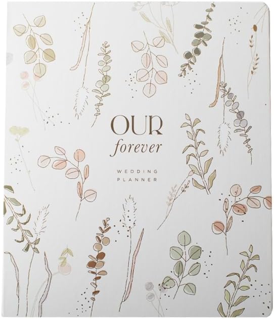 Fringe Studio Paper Wrapped Hardcover Concealed Spiral Wedding Planner with 12 tab dividers & Pockets "BOTANICAL MEADOW", Approx. 9.5" w x 11" h, 152 Pg, Wedding Collection (157004)