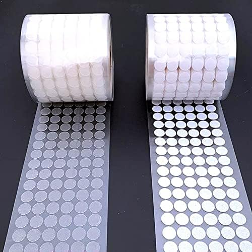 500/1000Pairs Adhesive Self Transparent Fastener Tape 15mm Nylon Hooks and Loops Strong Glue Magic Tape Sticker(White 500pairs,10mm)