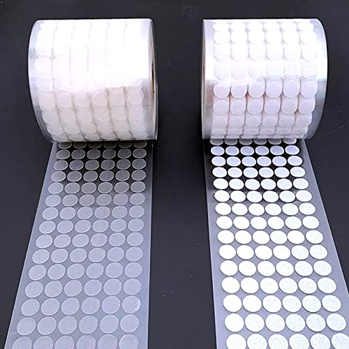 500/1000Pairs Adhesive Self Transparent Fastener Tape 15mm Nylon Hooks and Loops Strong Glue Magic Tape Sticker(White 500pairs,30mm)
