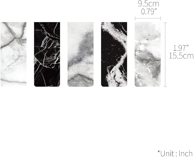 Monolike Magnetic Bookmarks Marble Ver.1, Set of 5