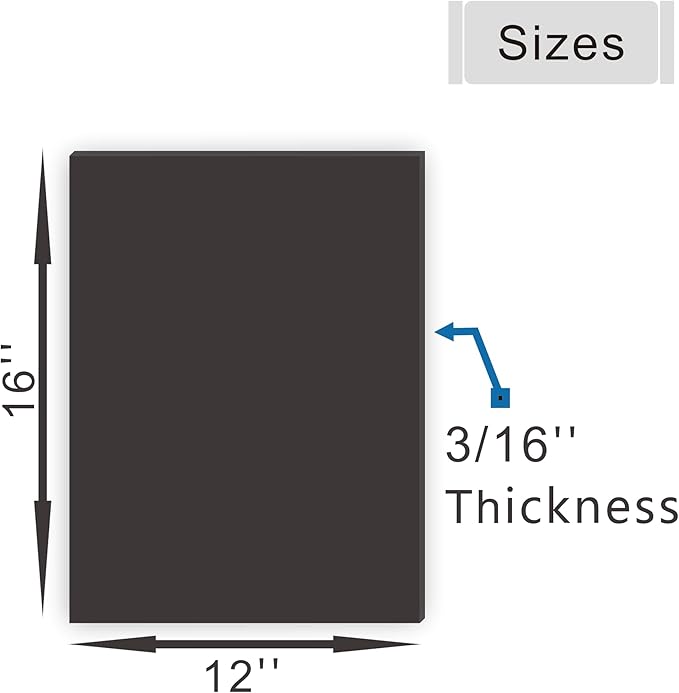 Black Poster Board 12 x 16 in, ZXUNLIEH 12 Pack Foam Poster Board, Foam Core Sheets, Double Sided Puzzle Board, Vision Board for Crafts, Frame, Signage, School Projects, Displays & Events