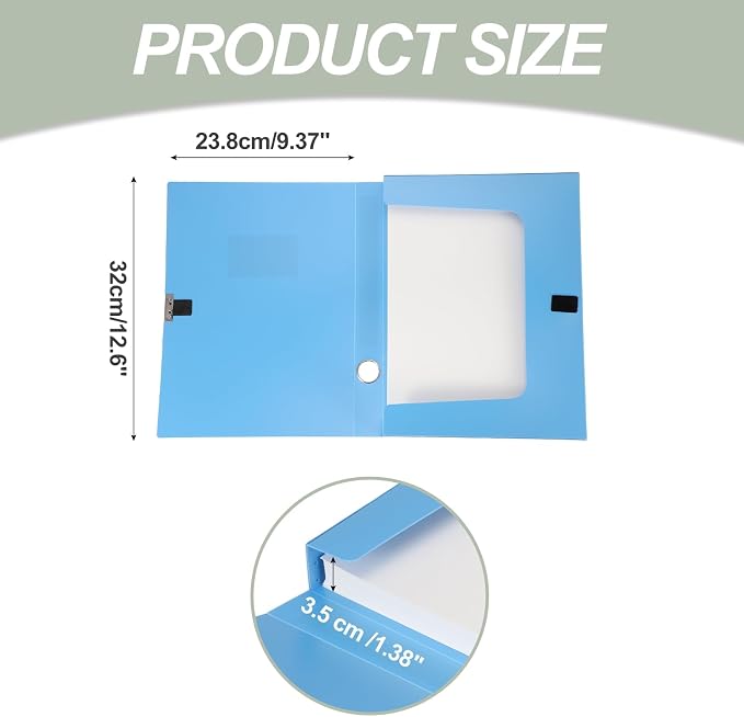 M&G File Organizer Box, Blue A4 Plastic Storage File Boxes File Folder Document Boxes Cabinet Archives Cases Boxes with Lid for Bank Office Home, 12.6 x 9.37 x 1.38 Inch