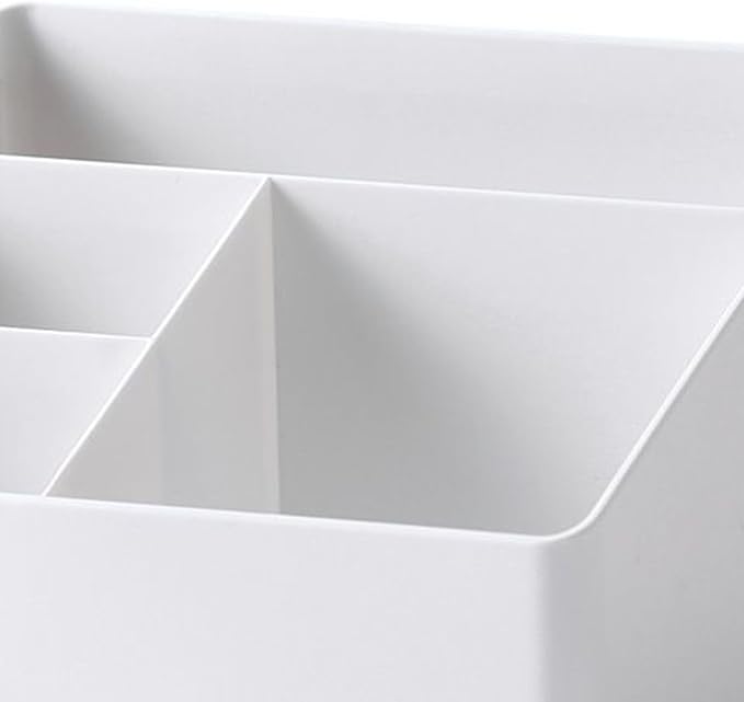 Desktop Storage Box. Plastic Multifunctional Organizer with Multiple Compartments for Makeup, Office Supplies, Dormitory, and Living Room, 19x18.8x14.3cm.