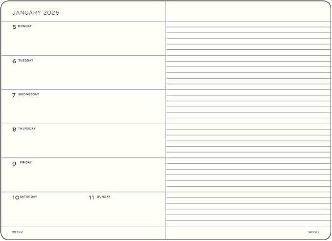 LEUCHTTURM1917 - Weekly Planner & Notebook 2026, Softcover, Paperback (B6+), Ruled, Dusty Rose (Jan 1 - Dec 31, 2026)