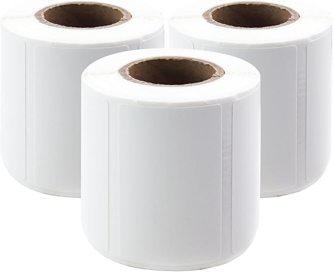 PUQU 40x50mm Direct Thermal Sticker Labels, Self-Adhesive All-Purpose Label Maker Tape, Compatible with AQ/Q1 Series Label Printer, Refills Standard Laminated Office Labeling, 3 Rolls