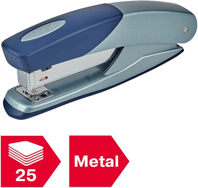 Rexel 2101203 Torador Full Strip Stapler, 25 Sheet Capacity, Metal Body, Blue and Silver