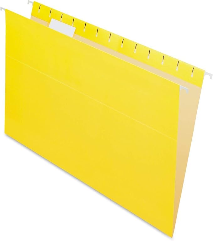 Pendaflex Recycled Hanging Folders, Legal Size, Yellow, 1/5 Cut, 25/BX (81626)