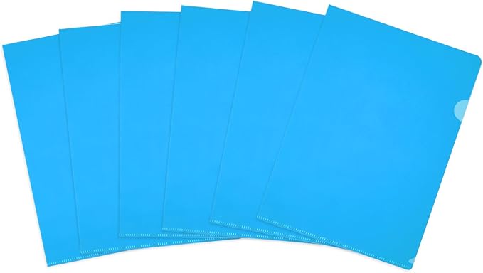 PATIKIL 6 Pack A4 Plastic Folders, Letter Size Clear Folders l Type Project Pockets Paper Document Jacket Sleeves Transparent for Documents Office File, 8.7x12.2, Light Blue