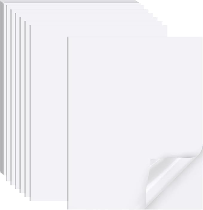 Printable Sticker Paper for Inkjet Printer, 40 Sheets 8.5"x11'' Matte Sticker Printer Paper Full Sheet Labels for Laser/Inkjet Printers, Letter Size