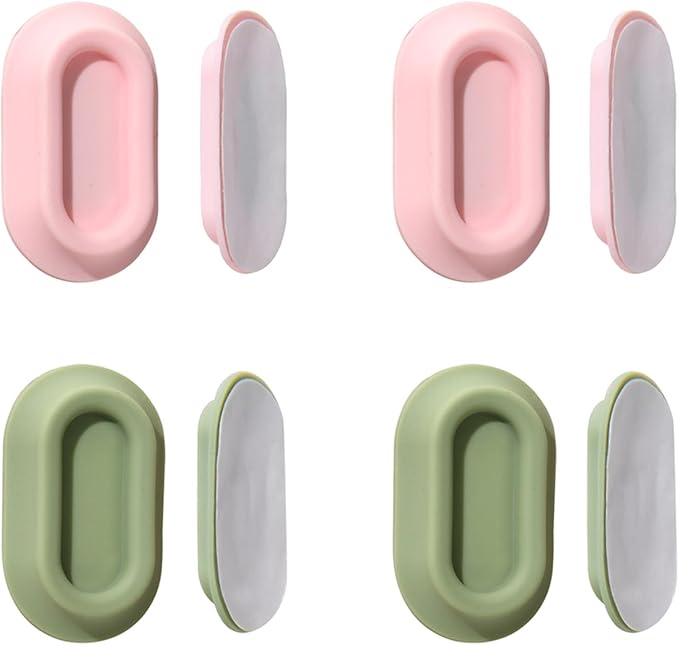 XYOFUN Magnetic Remote Control Holder Wall Mount - 4 Pcs No Drill Self-Adhesive Organizer for Air Conditioner & TV Remotes, Storage Caddy for Televisions Backside - Pink&Green