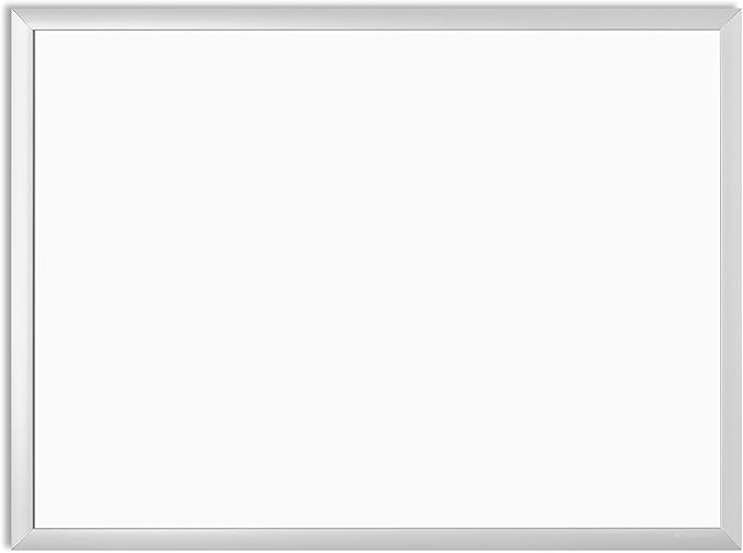 U Brands Dry Erase Board White Board, 24"x18", Silver Aluminum Frame, Melamine Surface