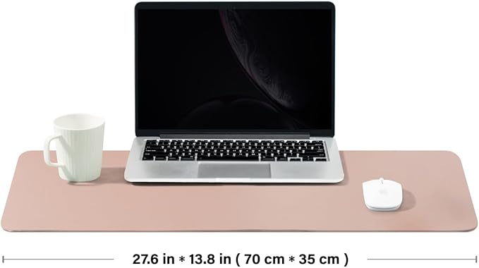 Cork Desk Mat - Dual-Sided Desk Pad for Office and Home - Desk Organization and Accessories - Ideal for Large Mouse Pad and Desk Mats on Top of Desks(Pink,27.6"x 13.8")