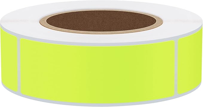 Hybsk 1x3 Inch Color-Code Labels Fluorescent Yellow Sticker Rectangle 500 Labels Per Roll (Fluorescent Yellow)