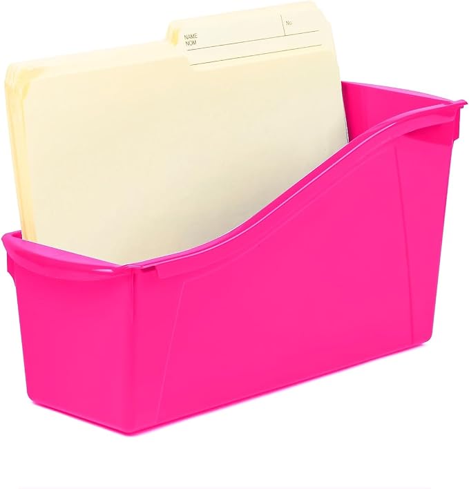 Storex 70105U06C Interlocking Book Bins, 4 3/4 x 12 5/8 x 7, 5 Color Set, Plastic, Multicolor