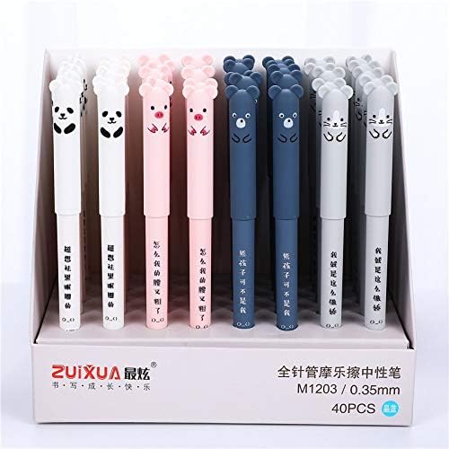 4 Pcs/set Kawaii Pig Bear Cat Mouse Erasable Gel Pen School Office Supplies Stationery Gift 0.35mm Blue Black Ink 4 Pcs/set(black 4pcs)