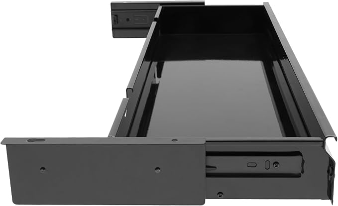 30 Inch Under Desk Mounted Sliding Pull-out Drawer Storage for Sit Stand Workstation Office(Applicable Table Thickness: 0.79in) Black