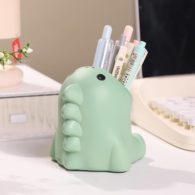 Funny Big Mouth Animals Pen Holder for Office Desk Accessories, Cute Cartoon Animals Makeup Brush Holder Pencil Cup Toothbrush Holder Vanity Organizer Kawaii Home Decor (Dinosaur)