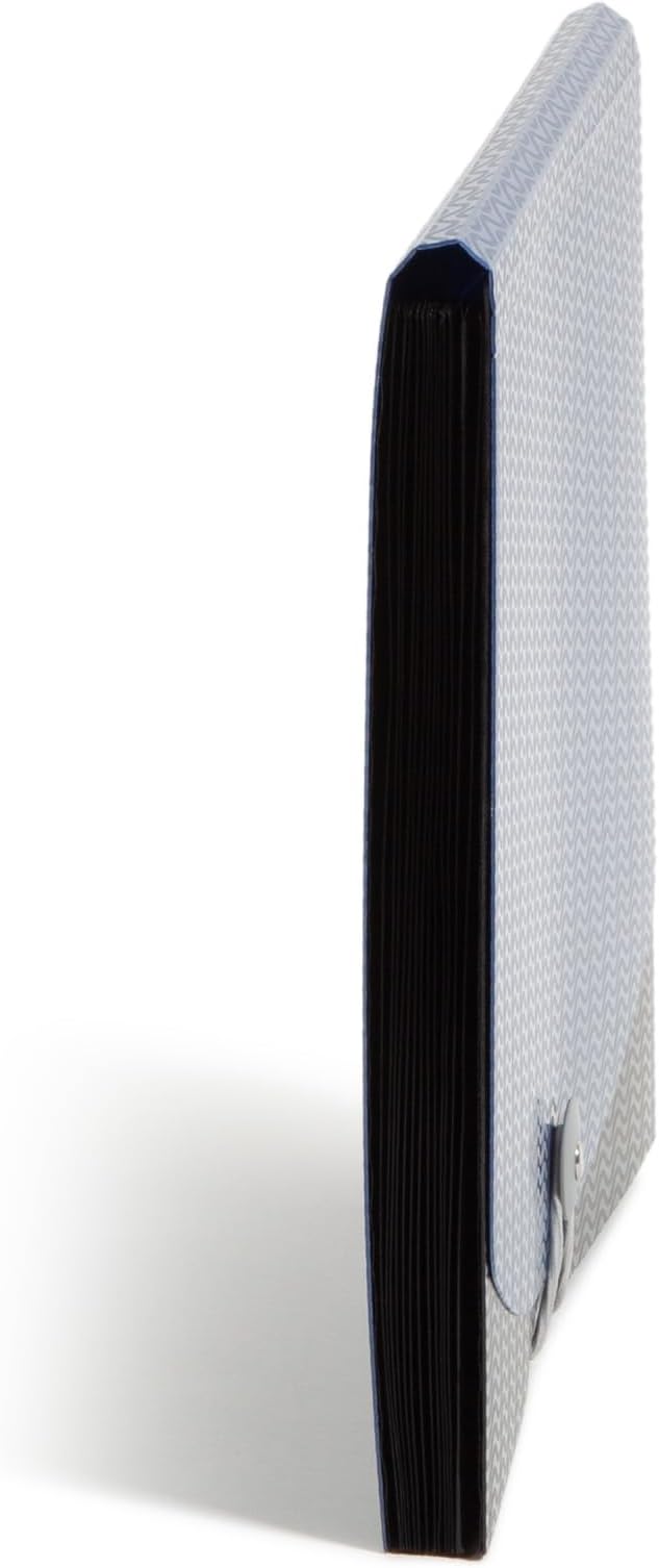 Smead Poly Frequency Expanding File Folders,Flap and Cord Closure,Letter Size,Wave Pattern,13 Pocket,Blue/Black (70863),(Pack of 12)