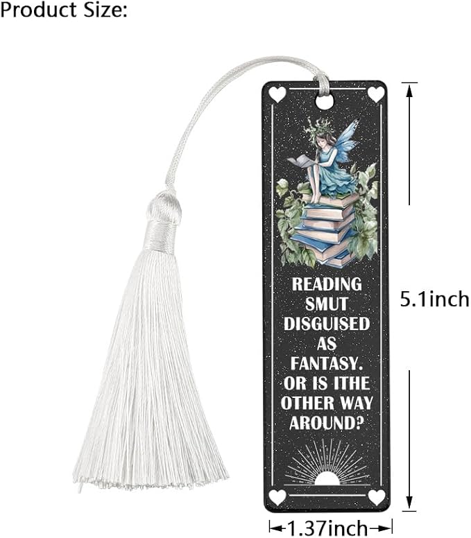 Fun Reading Bookmark, Whimsical Gift for Fantasy Book Lovers, Delightful Present for Imaginative Readers, Fantasy Literature Gift, Unique Fairy & Book Design Bookmark, WCB28