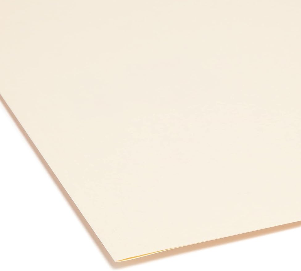 Smead File Folder, Reinforced 1/3-Cut Tab, Center Position, Letter Size, Manila, 100 per Box (10336)