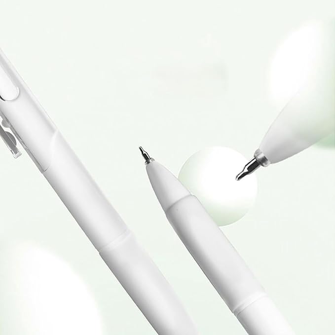 Gel pen, 0.5mm ink pen, click pen, quick-drying ink pen, 10 pieces (Red shell and red refill)