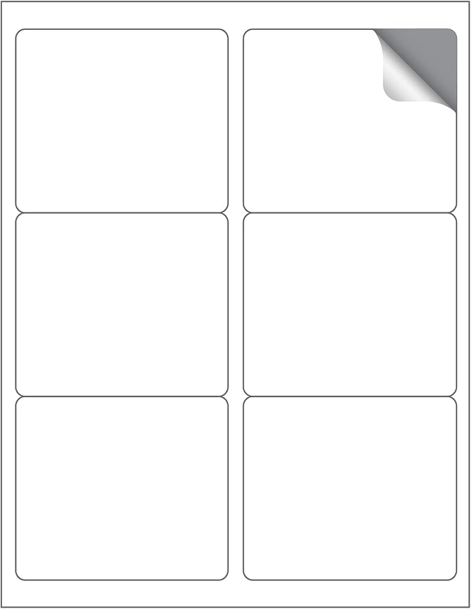 MACO Laser/Ink Jet White Cover-All Shipping Labels, 3-1/3" x 4", 6 per Sheet, 600 per Box (ML-0600)